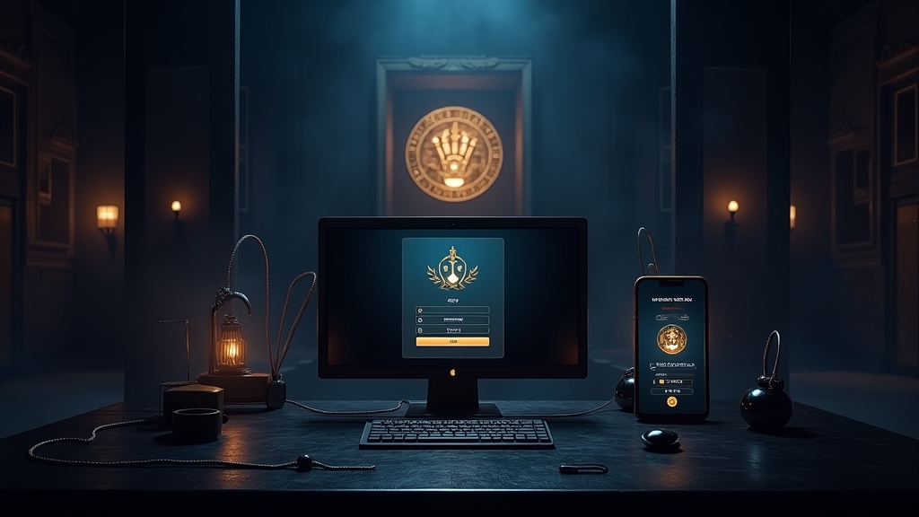 Ciemny ekran logowania do konta Royal Joker na tle kasynowego lobby